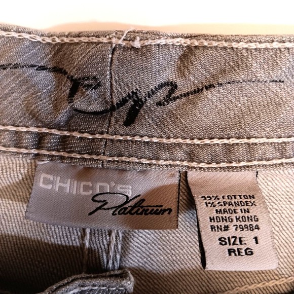 Chico's Jeans Womens 1 Gray Platinum Series Bootcut Medium Wash Denim 32x30 - Picture 9 of 12